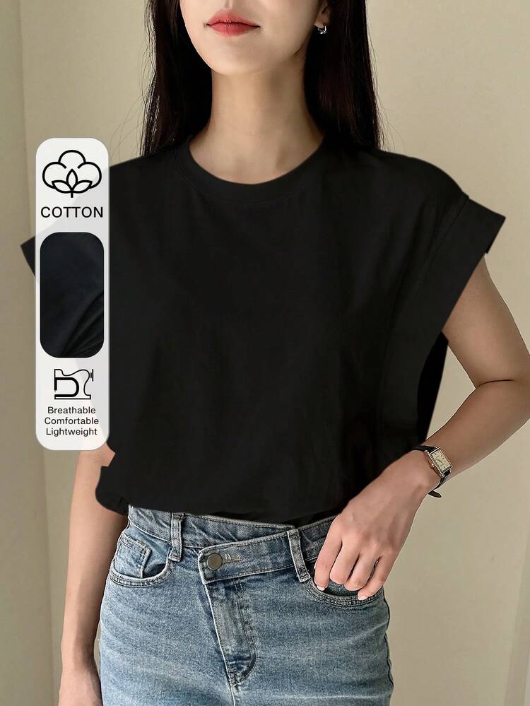 Solid Batwing Sleeve Tee,Business Casual Women