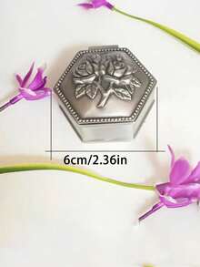 1个小型金属复古经典创意珍藏首饰盒，仿古金色，女士礼品旅行日常使用复古风格首饰收纳盒 - 彩色 - 查看 12