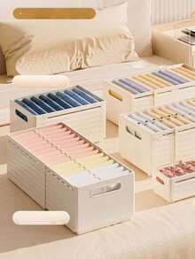 1pc Retractable Folding Home/Kitchen Storage Organizer Box, Expandable Drawer Style Storage Container For Pantry, Dorm, Closet, Snacks & Miscellaneous Items - White - View 5