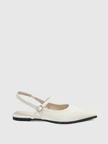 CUCCOO BIZCHIC Women's Comfortable Versatile Pointed Toe Backstrap Shoes, Elegant And Charming Loafers - Beige - View 8