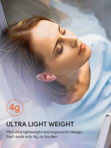 JMMO 无线耳机，仅重 4 克（0.14 盎司），配备 USB-C 接口，支持快速充电，并采用 ENC 降噪技术，是运动、音乐爱好者的理想之选。这款耳机是送给女性的创意节日礼物，集游戏耳机、扬声器和麦克风于一体，也是圣诞礼物和秋冬季必备单品。 - 粉色 - 查看 2