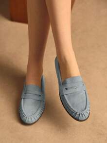 Rosivie Women's Casual Versatile Commuting Loafers Flats - Blue - View 4