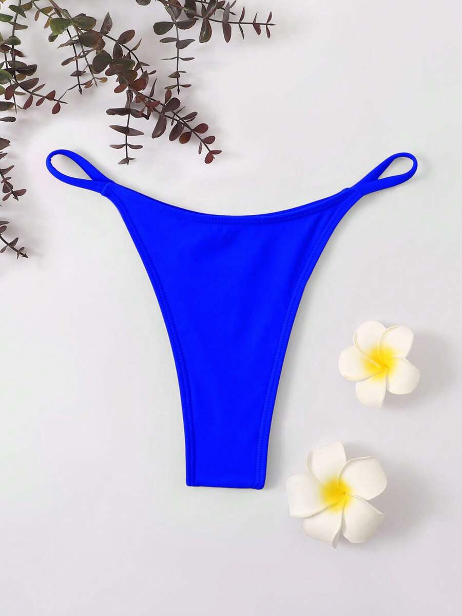 Swim Basics 女士纯色简约休闲泳裤 - 寶藍色 - 查看 1