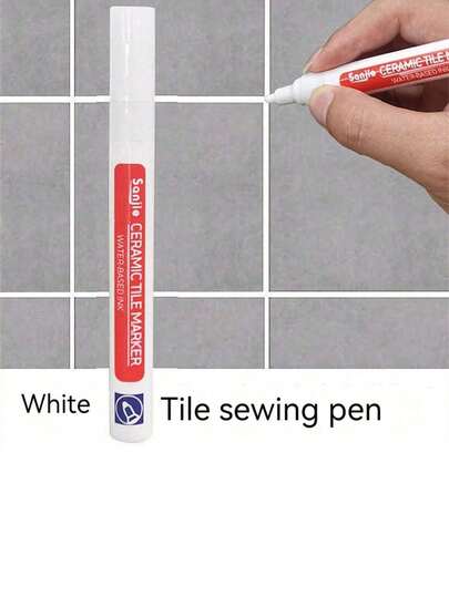 10支白色瓷砖修补笔 - 轻松修补瓷砖 - 墙面维护修补笔，适用于浴室和厨房，浴室配件，瓷砖美化笔，变色地板修补笔和防霉修补笔，地板瓷砖修补笔。