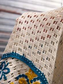 AXEPEAK 男士度假腰果图案短袖单排扣镂空针织开衫 - 彩色 - 查看 6