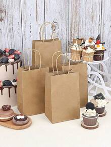 50 Kraft Paper Bags With Handles - Gift Bags - Kraft Drawstring Bags - 21 X 11 X 27 Cm - Perfect For Birthdays, Weddings, Christmas, And Party Celebrations - Multicolor - View 5