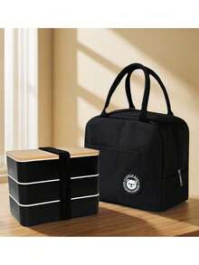 Bộ hộp cơm bento ba tầng kèm túi giữ nhiệt, hộp cơm bento kiểu Nhật, hộp đựng sushi, hộp đựng đồ ăn nhẹ, túi đựng cơm trưa giữ nhiệt, nhiều tầng xếp chồng được, dễ vệ sinh, có thể tái sử dụng, di động, dùng được trong máy rửa chén và lò vi sóng, thích hợp cho học sinh, công sở, cắm trại ngoài trời, hộp cơm bento nhiều tầng dung tích lớn để đựng thức ăn. - Nhiều màu - Xem 17