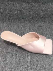 CUCCOO CHICEST Open Toe Heeled Mules Back To School Shoes College Student Shoes Spring Shoes Spring Break Easter For Christmas Valentine's Day Elegant Shoes - Baby Pink - View 13