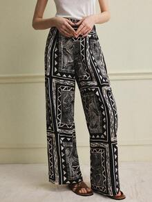 Écloséra New Design Printed Straight Leg Slimming Women Pants - Multicolor - View 5