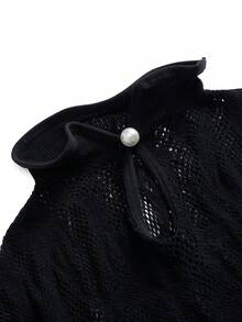 Fantasy Costume Bộ 5 món đồ hóa trang hầu gái gợi cảm, khoét lỗ, chất liệu lưới xuyên thấu. - Đen và trắng - Xem 5