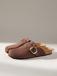 Solecia 女士休闲百搭通勤搭扣平底鞋 - 咖啡棕 - 查看 3