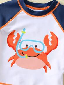 SHEIN Bubblio 2 st babypojke/flicka sommar casual semester långärmad baddräkt och badbyxor, lämplig för stranden, varma källor, simbassäng - Multifärgad - Visa 6