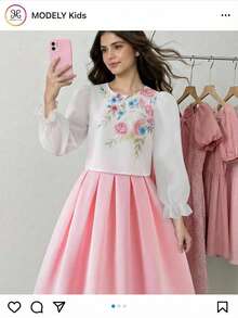 2pcs/Set Tween Girls Fresh & Sweet Style White Blouse + Pink Mini Skirt Outfit, Suitable For Vacation, Campus, Commute, Casual Wear, Youthful & Fashionable - Multicolor - View 1