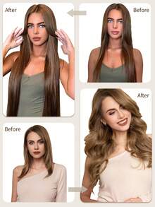 微环接发，100%真人发，颜色可选1#、NC#、1B#、2#、4#、6#、99J#、33#，长度14-22英寸，直发，50束/包，隐形珠加厚微环接发，带鱼线，无需胶水，易于造型，适合细软发质，沙龙级效果，所有女性适用。 - 彩色 - 查看 11