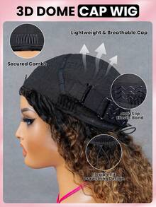 QUICK WEAR 9am Hair Store Wear Go Half Wig Pre-Styled Water Wave Ombre Brown Wig With Black Roots Flexible Fit 3 In 1 Half Wig With Drawstring Natural Hairline Seamless Beginner Friendly Wear And Go Glueless Human Hair Wig Pre-Plucked Hairline 180% Density 16-28 - S1B/4/30A - View 6