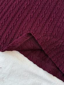 SHEIN Teen Girl Burgundy Jacquard Lace Trim Casual Fitted Camisole - Rose Red - View 7