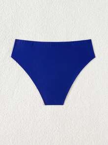 Manfinity Swimmode Men's Minimalist Design Summer Beach Casual Swim Trunks Blue Swim Brief Men Swim Brief Tropical Print Swimwear Bikini Brief Mens Swimwear - Blue - View 2