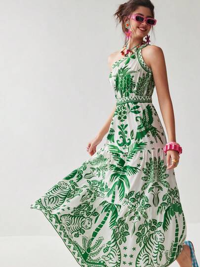 Soleia 女士休闲度假植物印花连衣裙