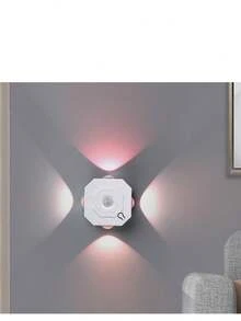 1PC New Square Smart RGB Light, A Human Body Induction Magnetic Night Light, And A Rechargeable Cat-Eye Ambient Light - متعدد الألوان - مشاهدة 8