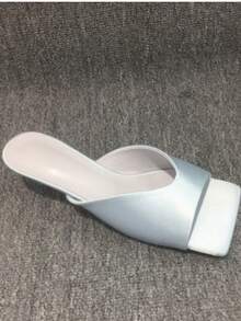 CUCCOO CHICEST Open Toe Heeled Mules Back To School Shoes College Student Shoes Spring Shoes Spring Break Easter For Christmas Valentine's Day Elegant Shoes - Light blue - View 13