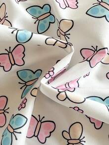 SHEIN Vintaside Kids 女婴幼儿/新生儿 0-3 岁休闲可爱甜美趣味荷叶边袖连衣裙，适合春夏日常穿着和外出活动 - 彩色 - 查看 7