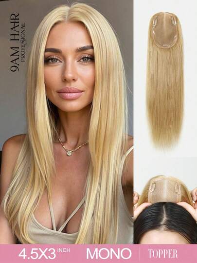 9AM Hair 4.5x3 Human Hair Lace Topper For Women,Ash Blonde Color Hair Pieces For Thinning Hair Hair Loss,Adds Volume & Covers Gray Winter Christmas Halloween Costumes Autumn Outfits Women Fall Outfits Women Chic Elegant Glow Edgy Clean Classic Lit Snack Baddie 90s Vintage Retro Grunge Cottagecore Kawaii Cyberpunk Streetwear Preppy Futuristic Minimalist Street Style Bridal Photoshoot Date Night Casual Cozy Night Out Butterfly Clips