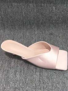 CUCCOO CHICEST Open Toe Heeled Mules Back To School Shoes College Student Shoes Spring Shoes Spring Break Easter For Christmas Valentine's Day Elegant Shoes - Baby Pink - View 16