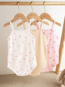 Souflis Souflis 3-Piece Baby Girl Infant Spring/Summer New Arrival Casual Everyday Versatile Home Sweet And Cute Pink Bow Pattern Soft Knitted Fleece 3-Piece Set - Multicolor - View 4