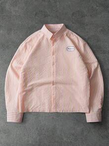 PAVTROS Randig minimalistisk långärmad skjorta för män - Multifärgad - Visa 6