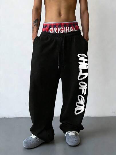 GENIUS ODE 男士多功能弹力腰直筒运动裤，针织慢跑裤，男女通用，实用口袋，纯色设计，低调时尚，适合运动、休闲、商务、旅行、聚会、户外活动、节日礼物