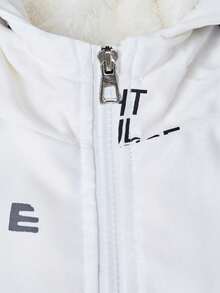 Vacaura 青少年男童休闲时尚黑白灰雪花字母数码印花连帽保暖外套，宽松版型，舒适百搭，适合秋季、春季、冬季日常穿着、通勤、户外、运动、上学、街头风、派对、摄影等场合。 - 彩色 - 查看 6