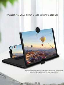 Kaca Pembesar Layar Ponsel dengan Lensa Ultra-HD - Kaca Pembesar Layar Universal untuk Menampilkan Layar Ponsel ke TV, Perlindungan Mata, Anti-Silau, Mode Lanskap & Potret Bebas Genggam untuk Film, Game, dan Video - Hitam - View 9