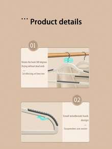 10pcs Multi-Functional Household Clothes Hangers, Traceless Non-Slip Design, Thickened And Reinforced Shoulder-Saving Dual Hangers, Suitable For Drying Wet And Dry Clothes - Grey - View 5