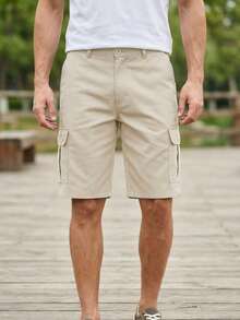 Bermuda Cargo para Hombre | Cómoda, Casual y Funcional - Beis - Ver 5