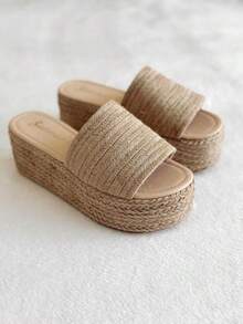 Plataformas comodas de yute - Beis - Ver 3