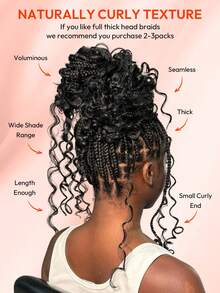 100% Human Braiding Hair For Boho Braids Deep Wave Curly Human Hair Braiding Hair 4 Bundles/Pack 95g Full Head Natural Black Bulk Human Hair Extension For Knotless Braiding Wet Wavy No Weft Pre Separated Braiding Hair Human Hair Extensions For Women - Natural Black - View 7