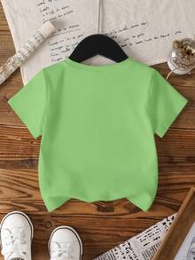 THE POWERPUFF GIRLS X SHEIN Young Girl Blossom, Bubbles, Buttercup Pattern Round Neck Short Sleeve T-Shirt - Multicolor - View 10