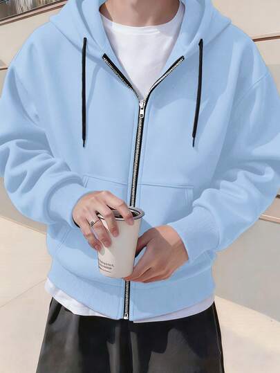 Claim Dot Men's Casual Sports Short Hooded Cardigan