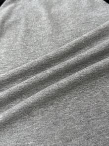 SHEIN 少女撞色星形印花弹力修身短袖T恤 - 彩色 - 查看 8