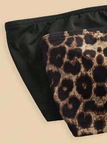 SHEIN SXY 2 Packs Women's Stretch Strapless Casual Versatile Sexy Cropped Tops With Built-In Bra Pads,Tube Top, Leopard Print , Cheetah Print - Multicolor - View 10