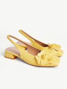 CUCCOO CHICEST 女士花卉装饰时尚休闲通勤乐福鞋 - 黃色 - 查看 8