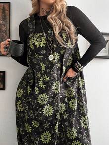 Whyspr 浪漫花卉印花修身简约抹胸连衣裙 - 綠色 - 查看 1