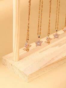 1PC Double-Sided Hooks Wooden Necklace Display Rack, 24Hooks/36Hooks Natural Wood Tone Necklace Hanger, Sweater Chain Holder, Bracelet Jewelry Display Stand Christmas, Valentine's Day, Birthday Gifts - wood color - View 5