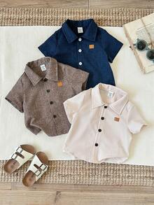 SHEIN Bộ 3 áo sơ mi ngắn tay mùa hè dễ thương kiểu học sinh cho bé trai, nhiều màu sắc, phù hợp cho tiệc sinh nhật, tiệc tưng bừng, tiệc tối, biểu diễn, đám cưới, tiệc mừng em bé và lễ kỷ niệm sinh nhật lần thứ nhất. - Nhiều màu - Xem 6