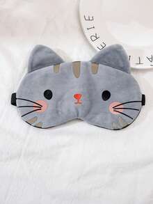 1 件 12*19 厘米卡通猫睡眠遮光眼罩，舒适透气眼罩，适合家庭、办公室、旅行、卧室、学校、午睡、生日礼物 - 彩色 - 查看 13