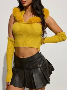 Zyxie Women's Ribbed Knit Hooded Sweater, Fashionable & Chic For Daily Wear, Dates And Outings