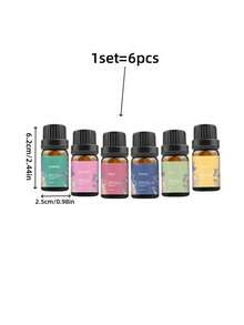1Set/6pcs Essential Oils, 6*0.34 Oz Suitable For Humidifiers, Aroma Diffusers, DIY Candles - Contains Lily, Jasmine, Lemon, Ocean, Rose, Cherry Blossom - Best Holiday Gift - Multicolor - View 2