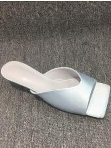 CUCCOO CHICEST Open Toe Heeled Mules Back To School Shoes College Student Shoes Spring Shoes Spring Break Easter For Christmas Valentine's Day Elegant Shoes - Light blue - View 16