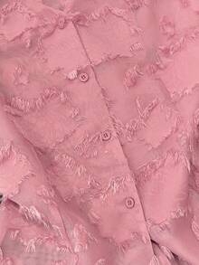 Franclia Women's V-Neck Single-Breasted Fringed Texture Elegant Casual Tank Top Women Summer 2 Pieces Sets Girly Tops 2 Piece Denim Sets Woman - Pink - View 4