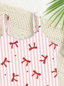 Young Girls Butterfly Print One-Piece Swimsuit - Multicolor - View 4